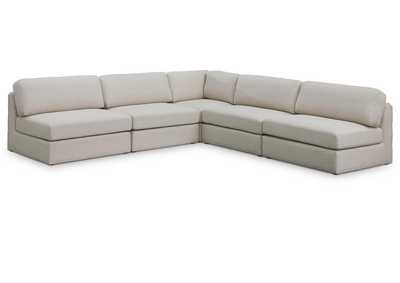 Image for Beckham Beige Durable Linen Textured Fabric Modular Sectional