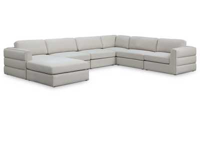 Image for Beckham Beige Durable Linen Textured Fabric Modular Sectional