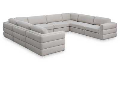 Image for Beckham Beige Durable Linen Textured Fabric Modular Sectional