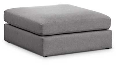 Beckham Grey Durable Linen Textured Fabric Ottoman