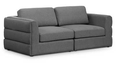 Image for Beckham Grey Durable Linen Textured Fabric Modular Sofa