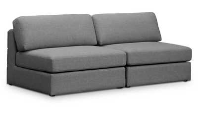 Image for Beckham Grey Durable Linen Textured Fabric Modular Sofa