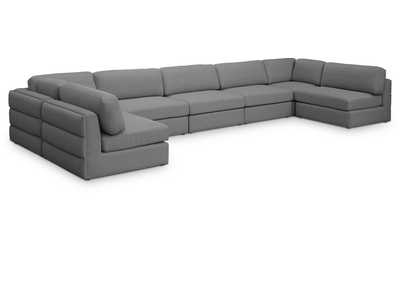 Image for Beckham Grey Durable Linen Textured Fabric Modular Sectional