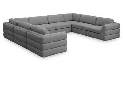 Image for Beckham Grey Durable Linen Textured Fabric Modular Sectional