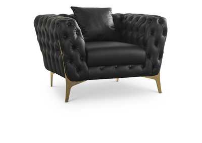 Aurora Black Faux Leather Chair