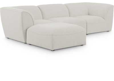 Miramar Cream Durable Linen Textured Modular Sectional