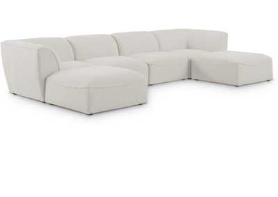 Image for Miramar Cream Durable Linen Textured Modular Sectional