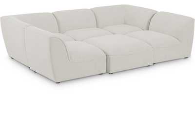 Miramar Cream Durable Linen Textured Modular Sectional