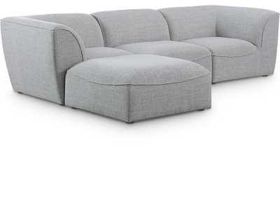 Miramar Grey Durable Linen Textured Modular Sectional