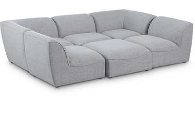 Miramar Grey Durable Linen Textured Modular Sectional