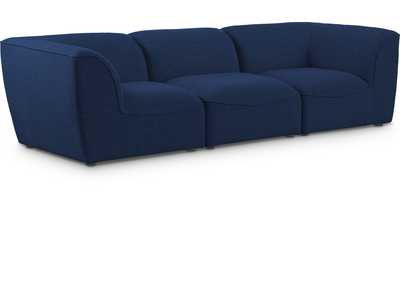 Miramar Navy Durable Linen Textured Modular Sofa