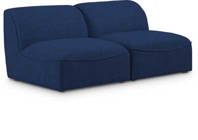 Miramar Navy Durable Linen Textured Modular Sofa