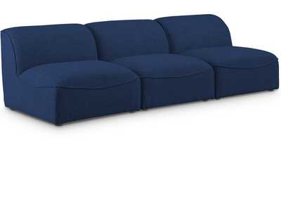 Miramar Navy Durable Linen Textured Modular Sofa