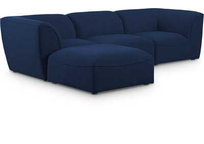 Miramar Navy Durable Linen Textured Modular Sectional