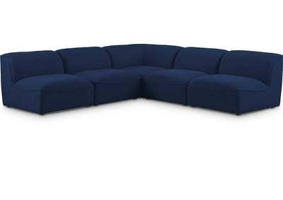 Miramar Navy Durable Linen Textured Modular Sectional