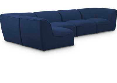 Miramar Navy Durable Linen Textured Modular Sectional