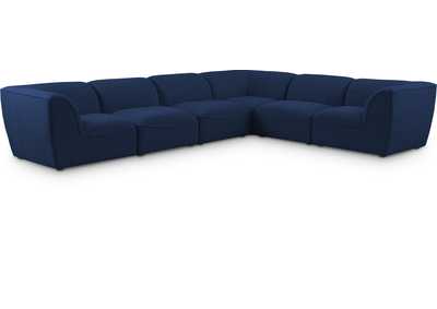 Miramar Navy Durable Linen Textured Modular Sectional