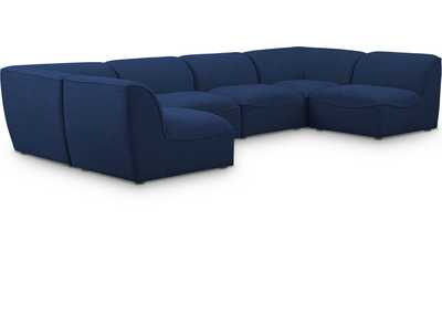 Miramar Navy Durable Linen Textured Modular Sectional