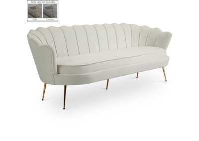 Gardenia Cream Velvet Sofa