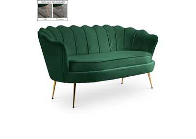 Gardenia Green Velvet Loveseat