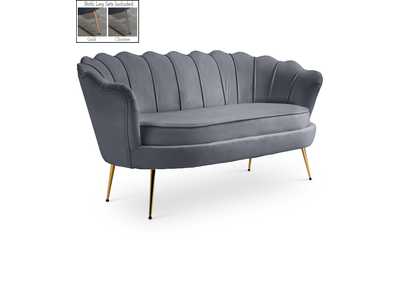 Image for Gardenia Grey Velvet Loveseat