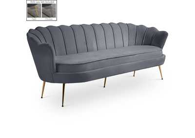 Gardenia Grey Velvet Sofa