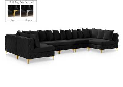 Tremblay Black Velvet Modular Sectional