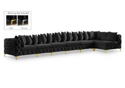 Tremblay Black Velvet Modular Sectional