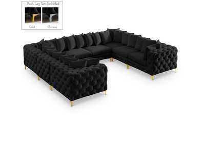 Tremblay Black Velvet Modular Sectional