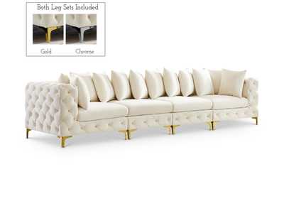 Tremblay Cream Velvet Modular Sofa