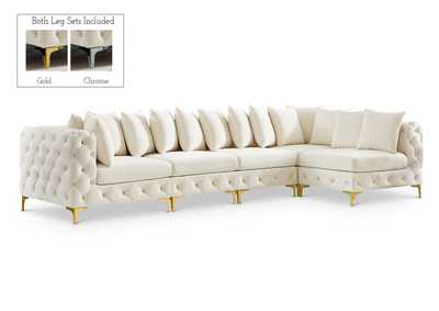 Tremblay Cream Velvet Modular Sectional