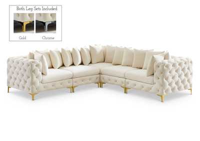 Tremblay Cream Velvet Modular Sectional