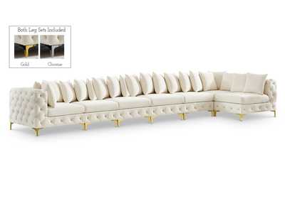 Tremblay Cream Velvet Modular Sectional