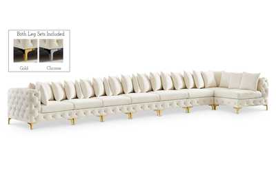 Tremblay Cream Velvet Modular Sectional