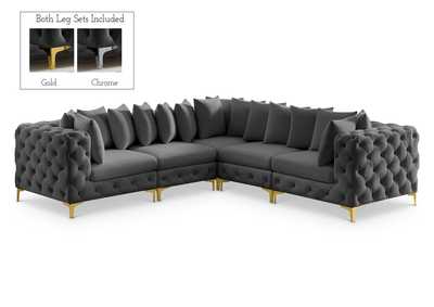 Tremblay Grey Velvet Modular Sectional