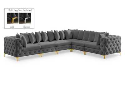 Tremblay Grey Velvet Modular Sectional