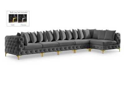 Tremblay Grey Velvet Modular Sectional