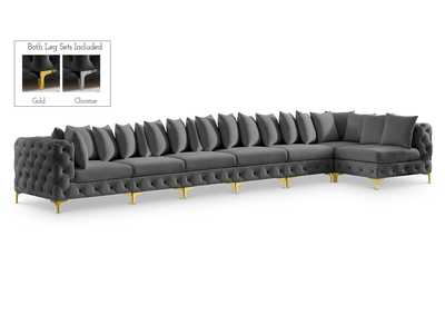 Tremblay Grey Velvet Modular Sectional