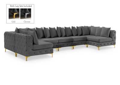 Tremblay Grey Velvet Modular Sectional