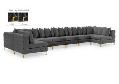 Tremblay Grey Velvet Modular Sectional