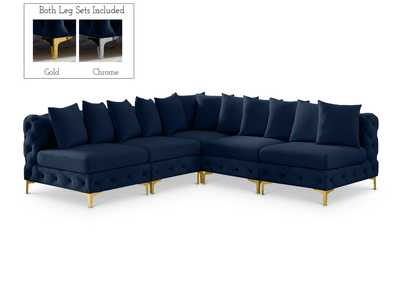 Tremblay Navy Velvet Modular Sectional