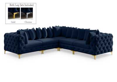 Tremblay Navy Velvet Modular Sectional