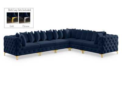 Image for Tremblay Navy Velvet Modular Sectional