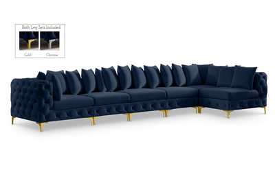 Image for Tremblay Navy Velvet Modular Sectional