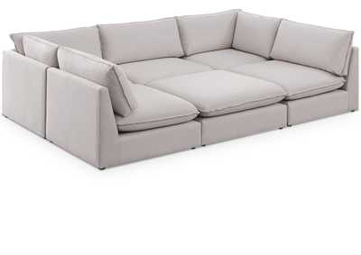 Image for Mackenzie Beige Durable Linen Textured Modular Sectional