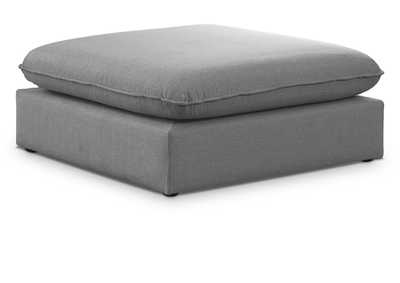 Mackenzie Grey Durable Linen Textured Ottoman