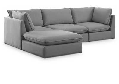 Mackenzie Grey Durable Linen Textured Modular Sectional