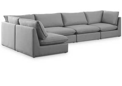 Mackenzie Grey Durable Linen Textured Modular Sectional