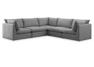 Mackenzie Grey Durable Linen Textured Modular Sectional