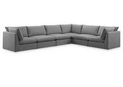 Mackenzie Grey Durable Linen Textured Modular Sectional